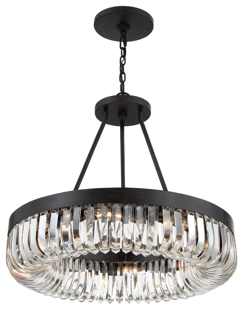 Crystorama Lighting Group ALI-B2008 Alister 8 Light 23"W Ring - Charcoal Bronze