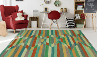 Winchester Kilim Burhan Blue/Ivory Rug, 5'6x7'9