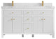 Sonoma 60 Double Sink Reeded Bathroom Vanity in White 2" Calacatta Nuvo
