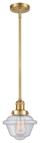 Small Oxford 1 Light Mini Pendant, Satin Gold, Seedy