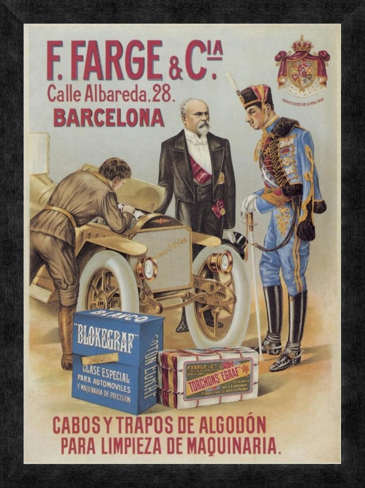 "F. Farge" Framed Canvas Giclee, 18"x26"