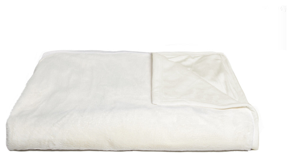 50"x70" Faux Fur Throw, Cream