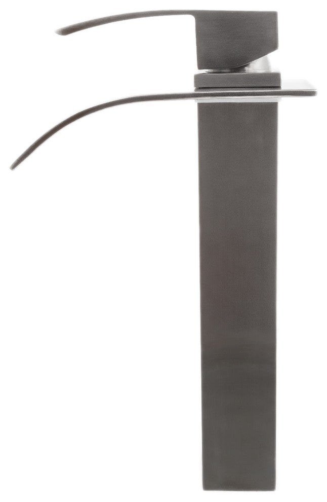 Novatto Eclipse Single Lever Waterfall Vessel Faucet, Gun Metal GF-136GM