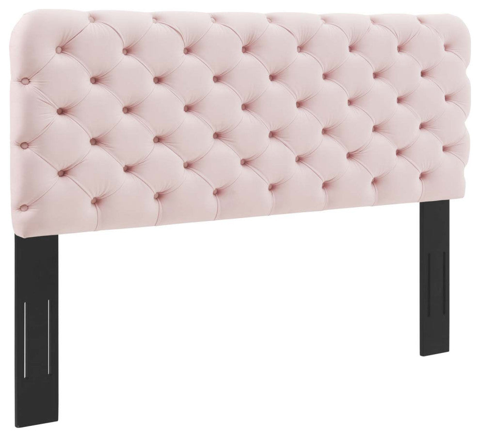 Lizzy Tufted Twin Performance Velvet Headboard-Pink