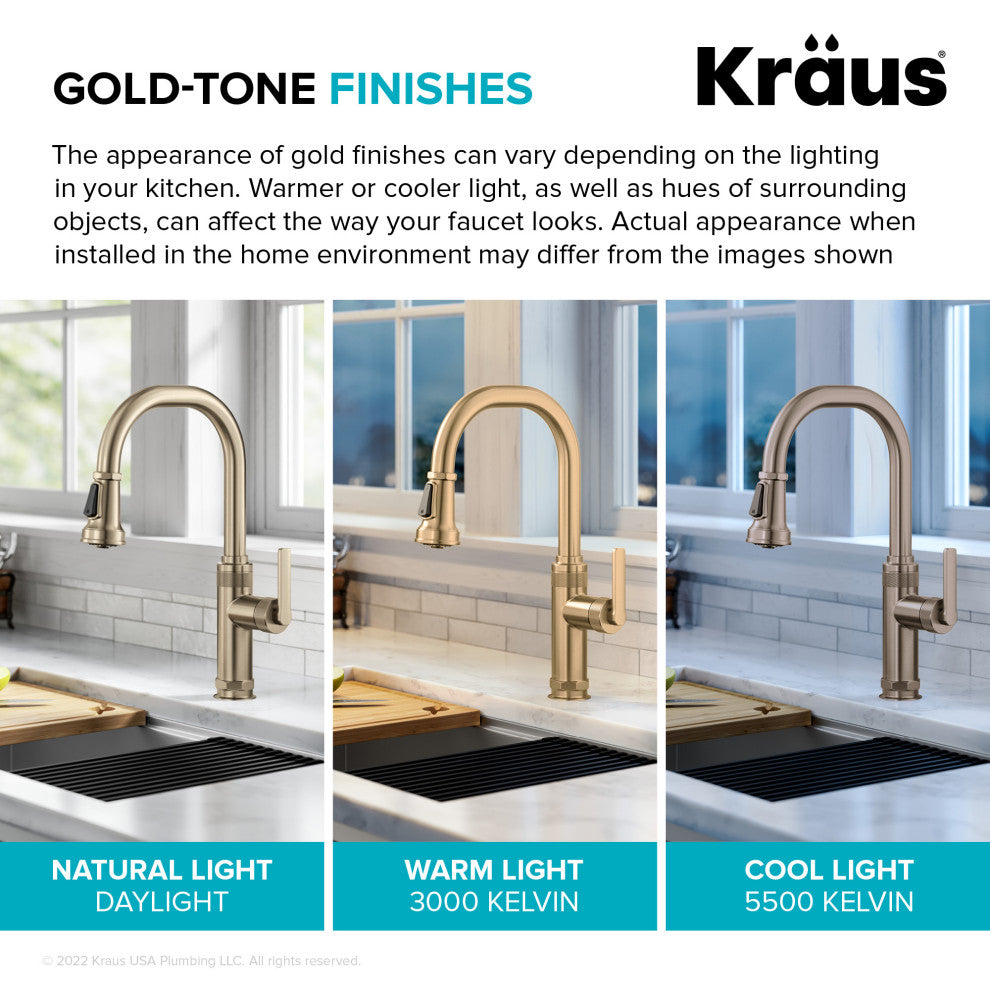 Sellette Pull-Down Kitchen Faucet, Spot Free Antique Champagne Bronze