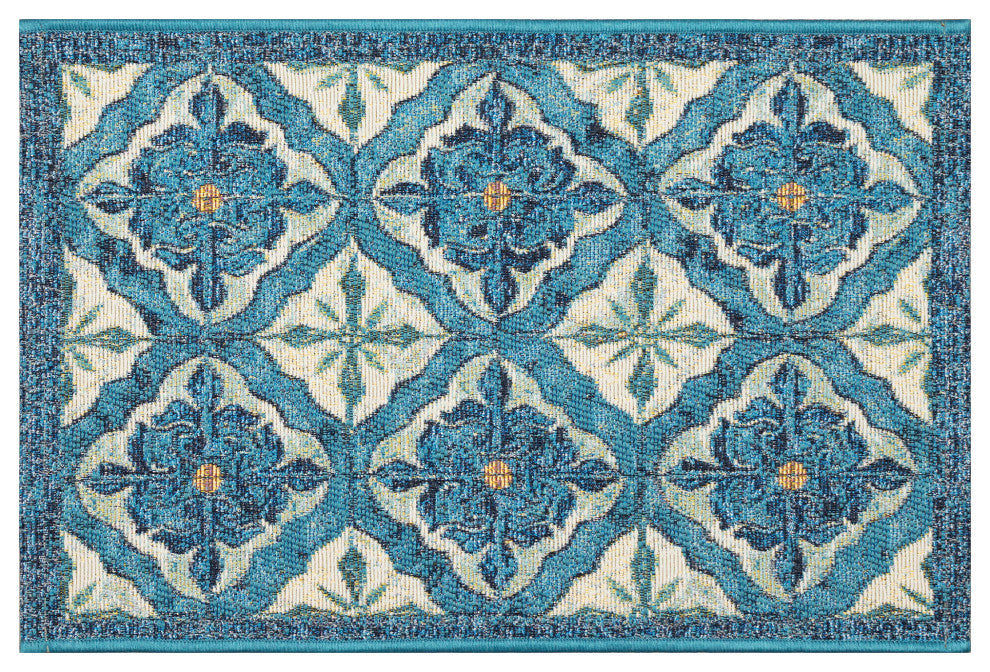 Esencia Madrid Indoor/Outdoor Mat Ocean 1'11"x4'11"