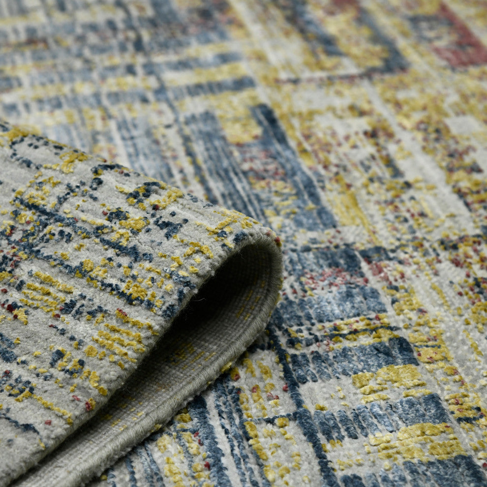 Dazzle Area Rug, Yellow, 8' x 10', Geometric