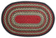 Burgundy/Olive/Charcoal Oval Braided Rug 20"x30"