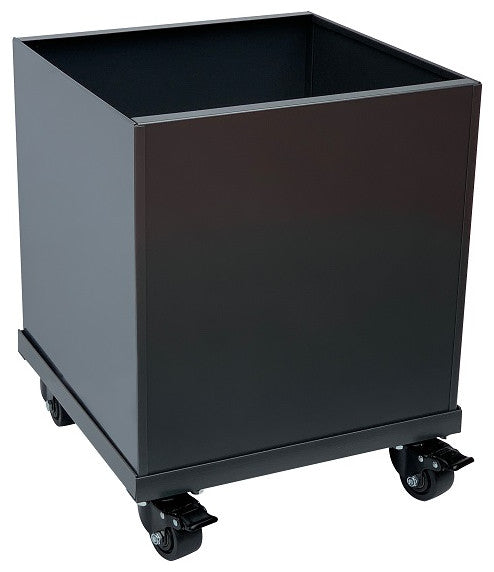 Square Aluminum Planter on Casters, Grey