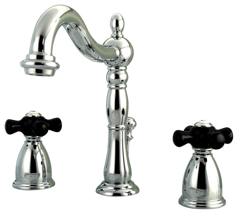 Kingston Brass Widespread Bathroom Faucet With Retail Pop-Up, Polished Chrome