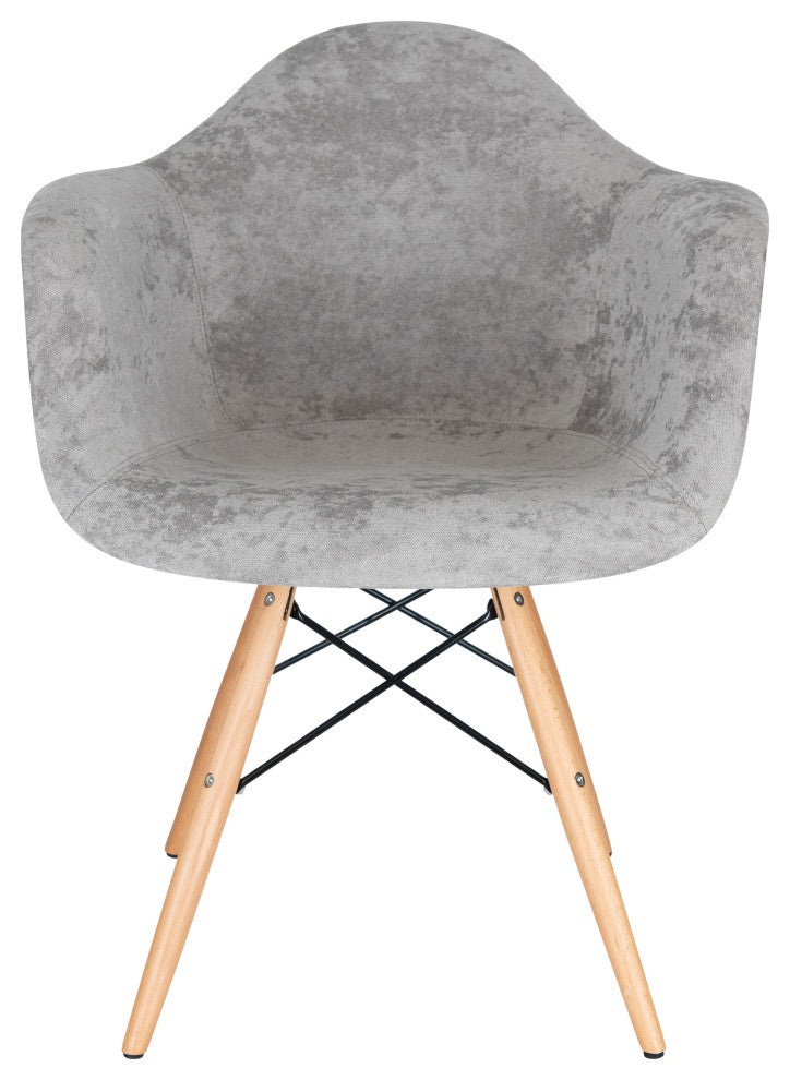 LeisureMod Willow Velvet Eiffel Wooden Base Accent Chair Set of 2
