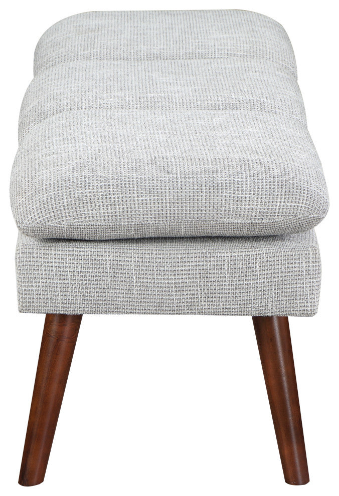Amanda 54" Mid-Century Bench, Gray