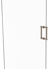 Contemporary 8" Grooved Accent Back to Back Shower Door Pull, Antique Pewter