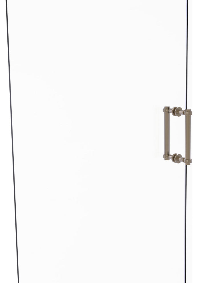 Contemporary 8" Grooved Accent Back to Back Shower Door Pull, Antique Pewter