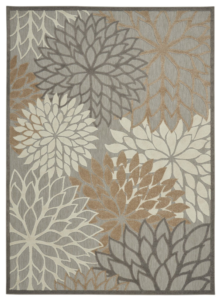 7 x 10 Natural and Gray Indoor Outdoor Area Rug