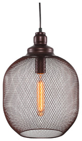 15'' Plexus Pendant, Amber Antique Bulb, Bronze
