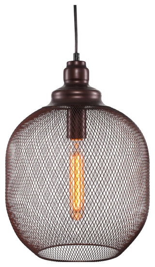 15'' Plexus Pendant, Amber Antique Bulb, Bronze