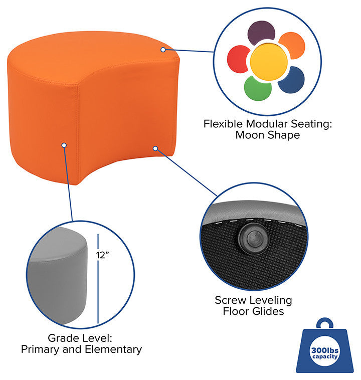 Soft Seating Collaborative Moon, 12" Seat Height , Orange Color