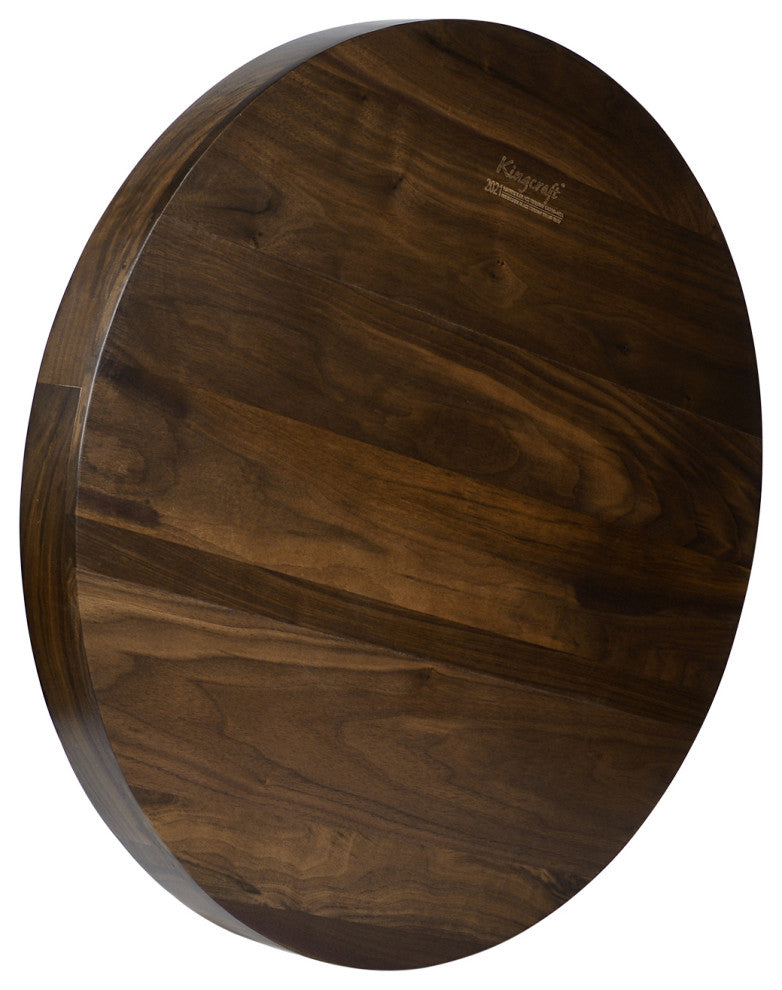 Round Black Walnut Solid Wood Tray Ottoman Tray, 26inch