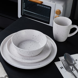 Stone Lain Jade Stoneware 32 Piece Dinnerware Set, White