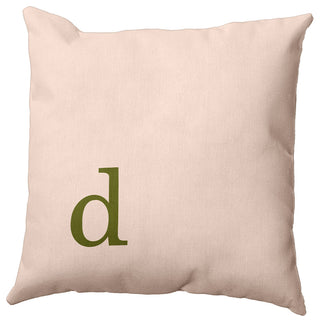 16"x16" Modern Monogram Decorative Throw Pillow, Olive