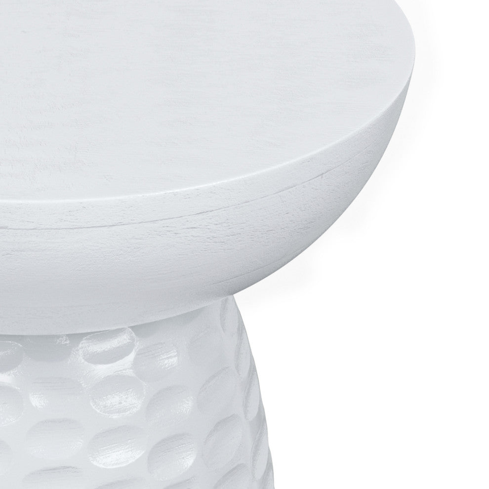 Boyd Solid Mango Wood Wooden Accent Table, White