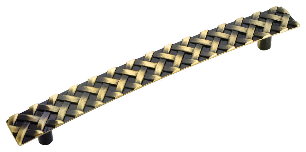 Utopia Alley Basket Weave Antique Brass Cabinet Knob or Handle Pull, 1.18, 5 Pack