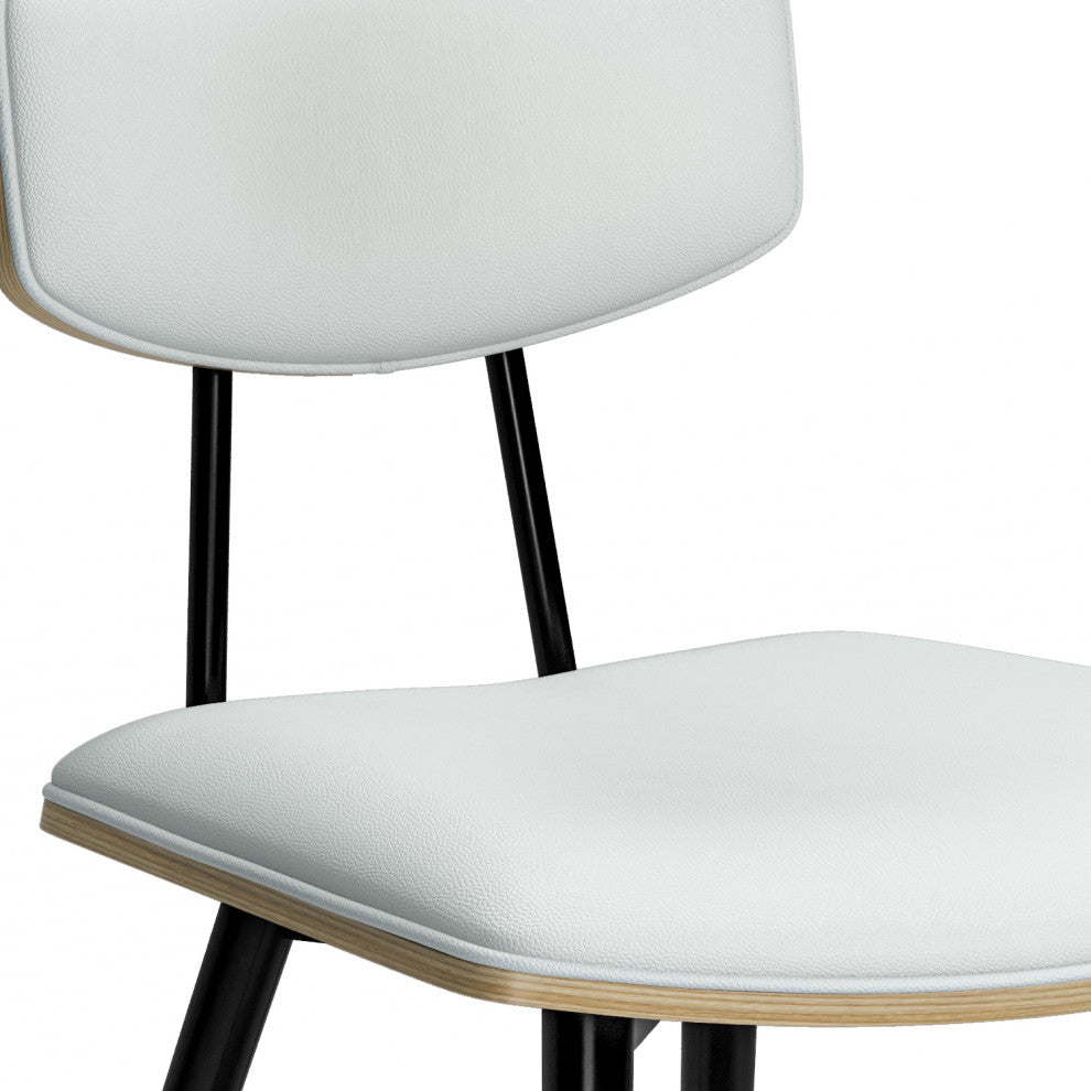 Mavis Dining Chair (Set of 2) in White Vegan Faux Leather