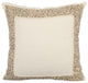 Ivory Decorative Pillow Covers 14"x14" Cotton, Pearl Glitter