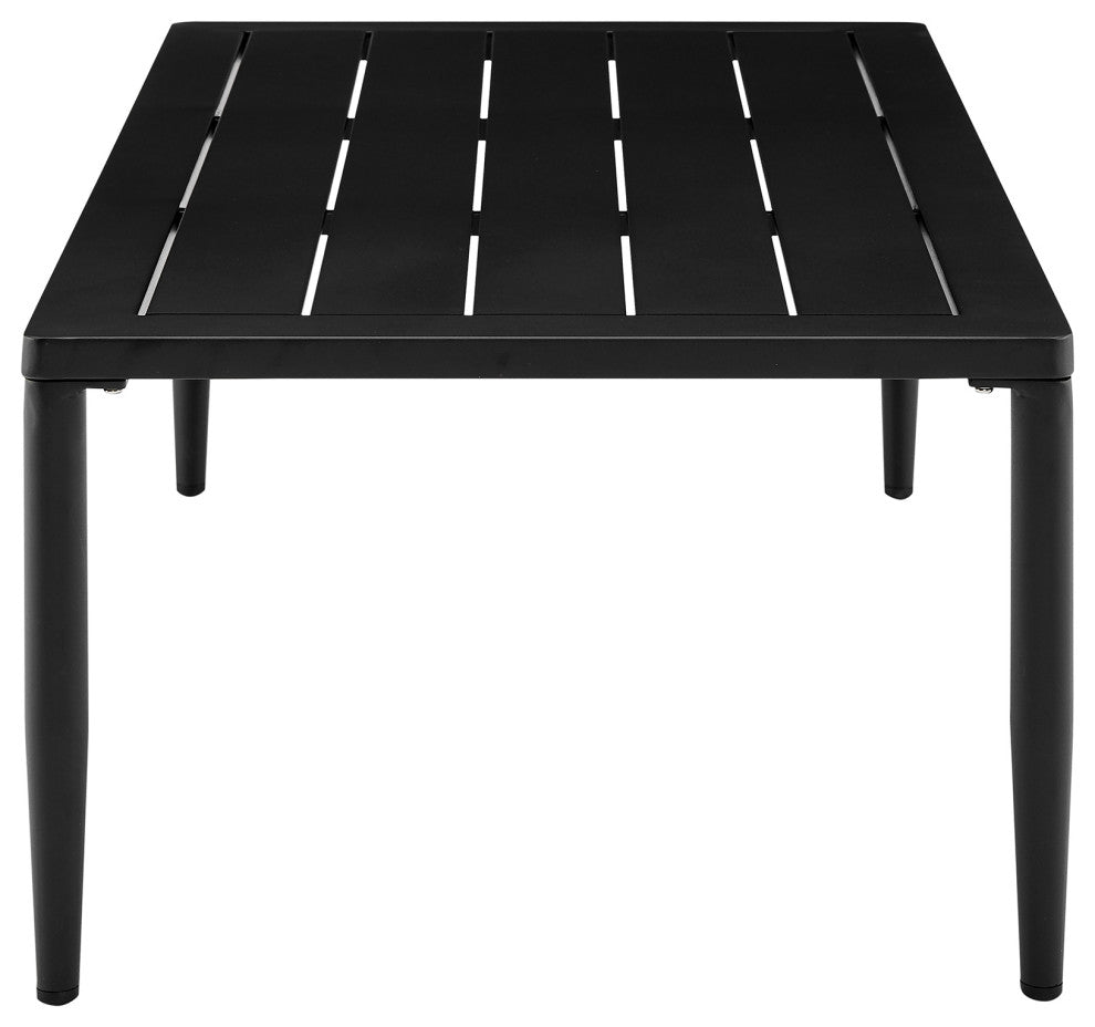 Shari Outdoor Patio 4-Piece Lounge Set, Aluminum With Teak and Gray Cushions