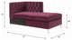 ACME Jaszira Modular Chaise, Burgundy Velvet