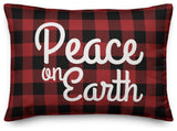 Plaid Peace On Earth 14"x20" Throw Pillow Cover