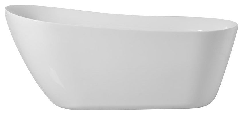 Chanel 67" Soaking Single Slipper Bathtub, Glossy White