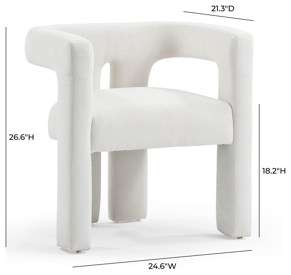 Sloane Bone White Upcycled Fabric Chair