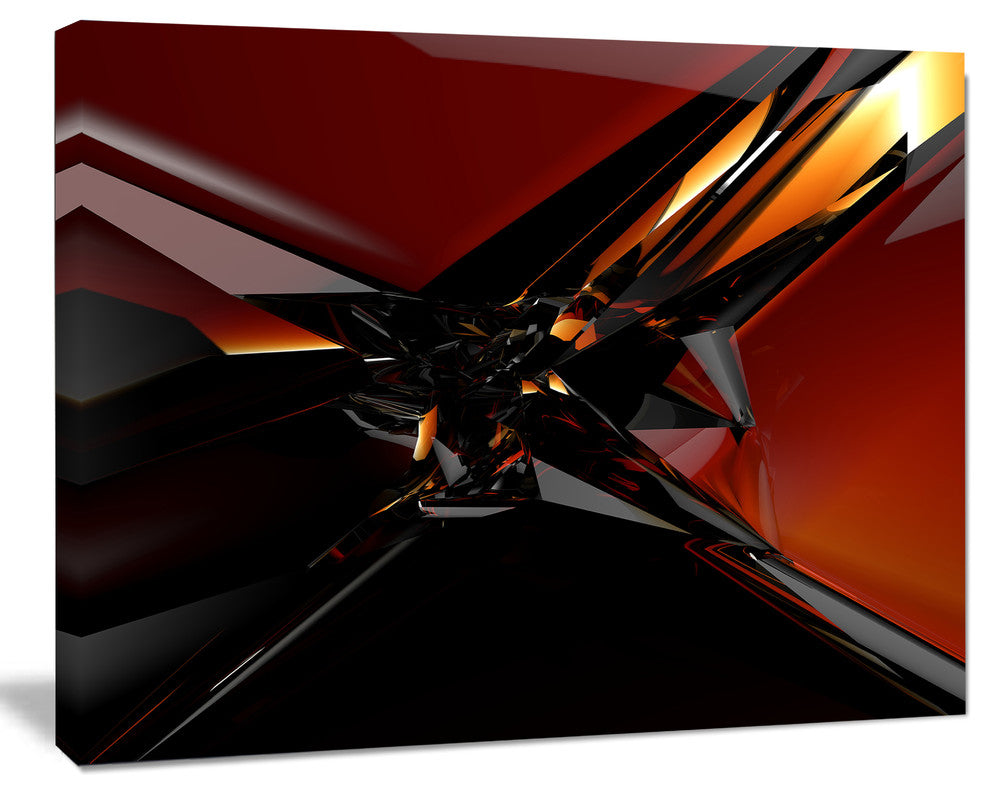 3D Abstract Red Glass Design, Abstract Canvas Art Print, 40"x30"
