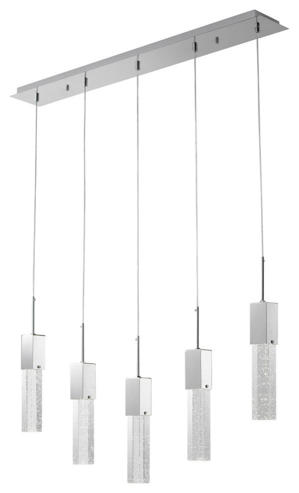 Rectangular Crystal Chandelier // 5 Light