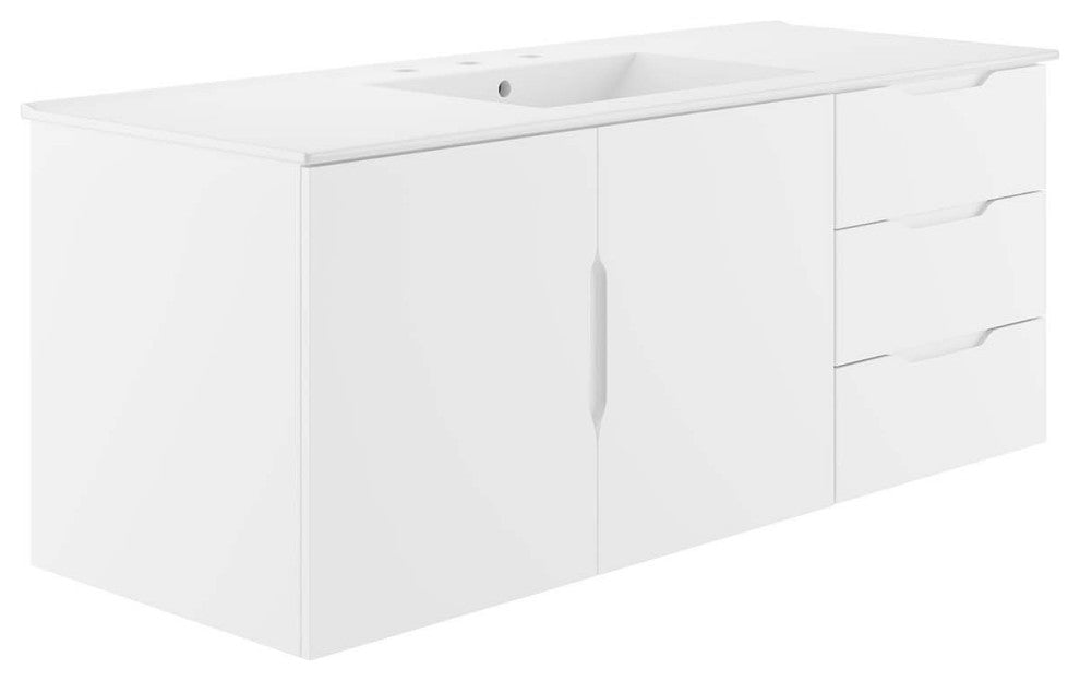 Vitality 48" Single Sink Bathroom Vanity, White White