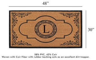 First Impression Hand Crafted Abrilina Entry Monogram Double Doormat,(30"x48"),
