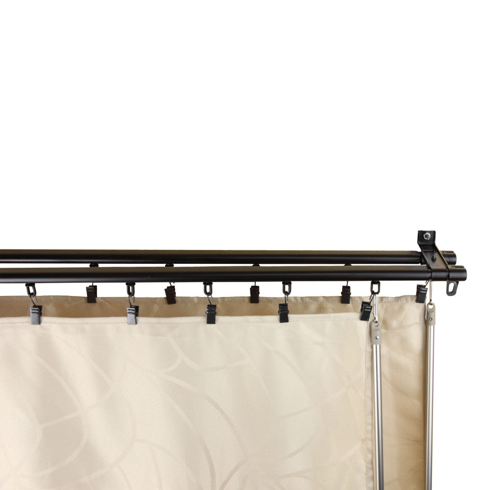 Baton Draw Adjustable Double Track 66-120" - Black