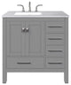 Eviva Aberdeen 36" Transitional Gray Vanity White Carrera Top and Square Sink