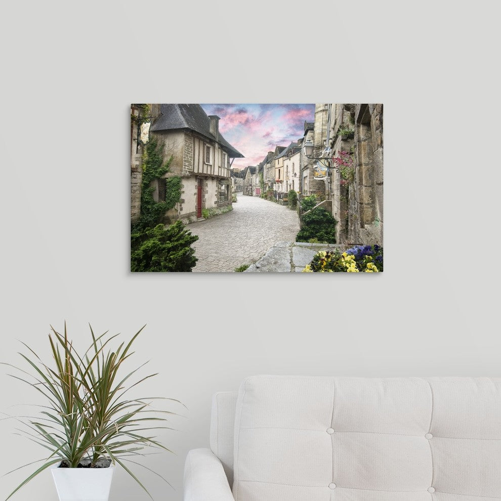 "Rochefort en Terre Village" Wrapped Canvas Art Print, 24"x16"x1.5"