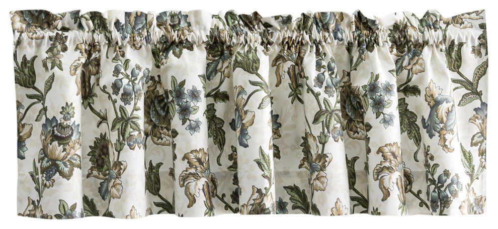Madison Floral 58" x 15" Tailored Valance, Blue
