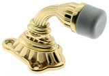 Genuine Solid Brass Ribbon & Reed Crane Door Stop, Polished Brass