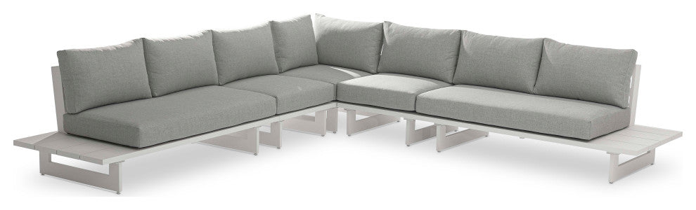 Maldives Grey Water Resistant Fabric Outdoor Patio Modular Sectional