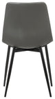 Jonas Contemporary Dining Chair, Gray Faux Leather With Black Powder Coated Legs