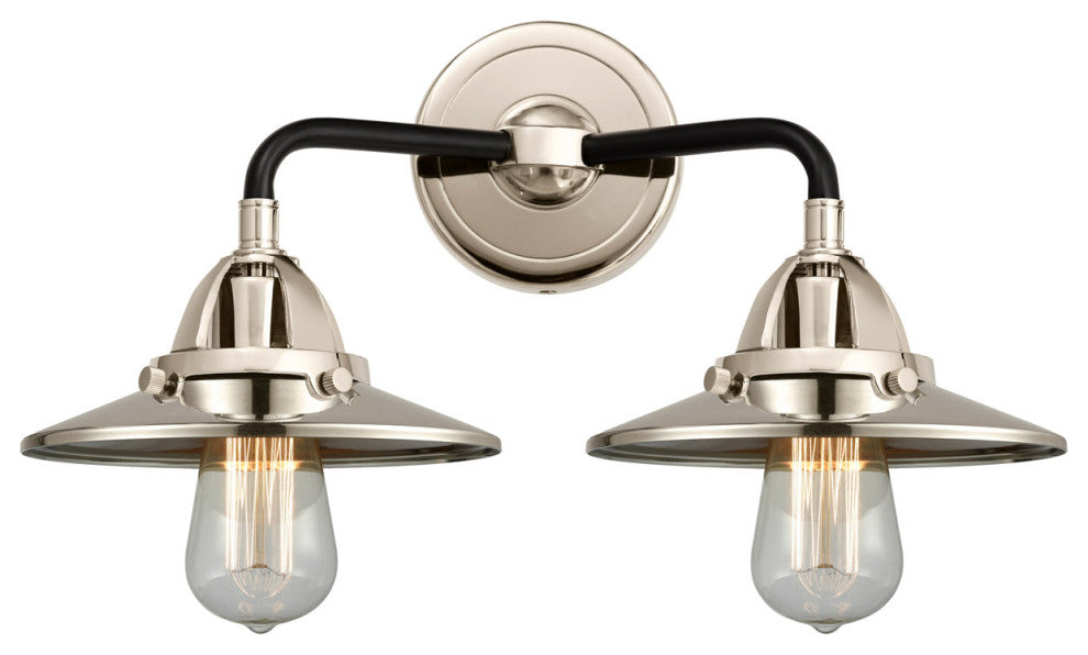 Innovations 288-2W-BPN-M1-PN 2-Light Bath Vanity Light, Black Polished Nickel