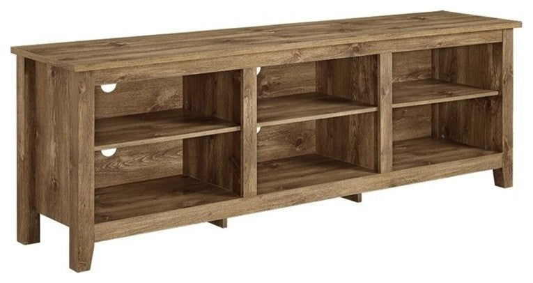 70" Wood Media TV Stand Storage Console, Barnwood