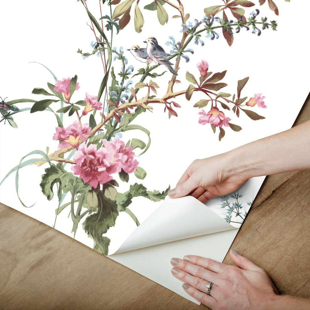 Wild Flowers Rose Peel and Stick Wallpaper