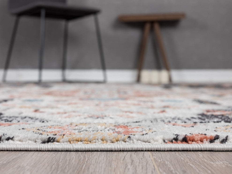 Abani Azure Collection AZR120A Dark Gray Beige Medallion Area Rug