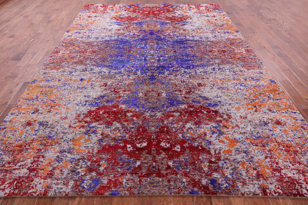 8' 10" X 12' 3" Wool & Silk Handmade Modern Rug - Q15813